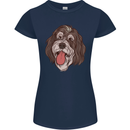 Bernedoodle Dog Womens Petite Cut T-Shirt Navy Blue