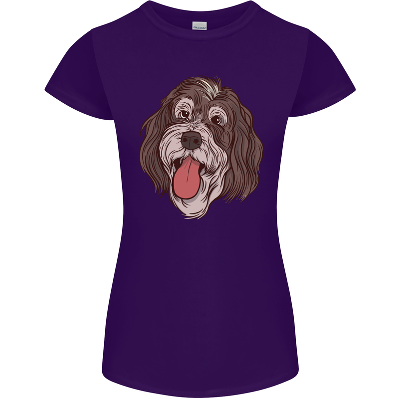 Bernedoodle Dog Womens Petite Cut T-Shirt Purple