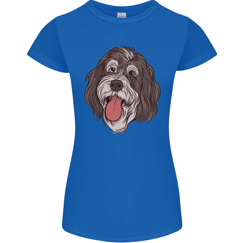 Bernedoodle Dog Womens Petite Cut T-Shirt Royal Blue
