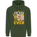 Best Cat Dad Ever Funny Fathers Day Childrens Kids Hoodie Forest Green