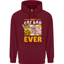 Best Cat Dad Ever Funny Fathers Day Childrens Kids Hoodie Maroon