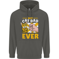 Best Cat Dad Ever Funny Fathers Day Childrens Kids Hoodie Storm Grey