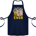 Best Cat Dad Ever Funny Fathers Day Cotton Apron 100% Organic Navy Blue