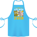 Best Cat Dad Ever Funny Fathers Day Cotton Apron 100% Organic Turquoise