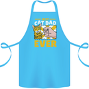 Best Cat Dad Ever Funny Fathers Day Cotton Apron 100% Organic Turquoise