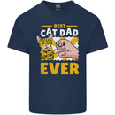Best Cat Dad Ever Funny Fathers Day Kids T-Shirt Childrens Navy Blue