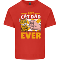 Best Cat Dad Ever Funny Fathers Day Kids T-Shirt Childrens Red