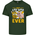 Best Cat Dad Ever Funny Fathers Day Mens Cotton T-Shirt Tee Top Forest Green