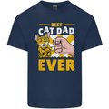 Best Cat Dad Ever Funny Fathers Day Mens Cotton T-Shirt Tee Top Navy Blue