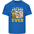 Best Cat Dad Ever Funny Fathers Day Mens Cotton T-Shirt Tee Top Royal Blue