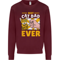 Best Cat Dad Ever Funny Fathers Day Mens Sweatshirt Jumper Maroon