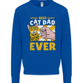 Best Cat Dad Ever Funny Fathers Day Mens Sweatshirt Jumper Royal Blue