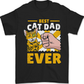 Best Cat Dad Ever Funny Fathers Day Mens T-Shirt 100% Cotton Black
