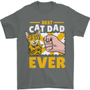 Best Cat Dad Ever Funny Fathers Day Mens T-Shirt 100% Cotton Charcoal