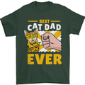 Best Cat Dad Ever Funny Fathers Day Mens T-Shirt 100% Cotton Forest Green