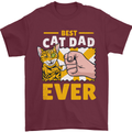 Best Cat Dad Ever Funny Fathers Day Mens T-Shirt 100% Cotton Maroon
