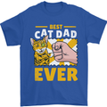 Best Cat Dad Ever Funny Fathers Day Mens T-Shirt 100% Cotton Royal Blue