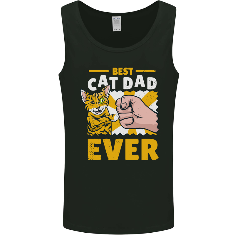 Best Cat Dad Ever Funny Fathers Day Mens Vest Tank Top Black