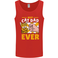 Best Cat Dad Ever Funny Fathers Day Mens Vest Tank Top Red