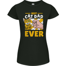 Best Cat Dad Ever Funny Fathers Day Womens Petite Cut T-Shirt Black