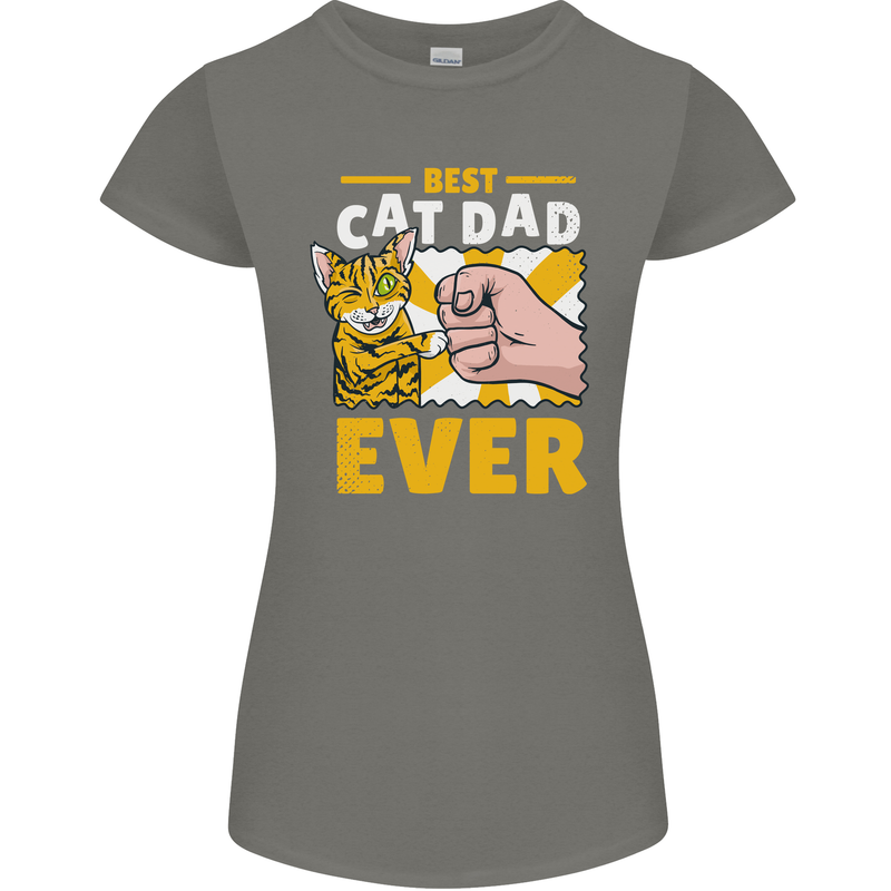 Best Cat Dad Ever Funny Fathers Day Womens Petite Cut T-Shirt Charcoal