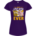 Best Cat Dad Ever Funny Fathers Day Womens Petite Cut T-Shirt Purple