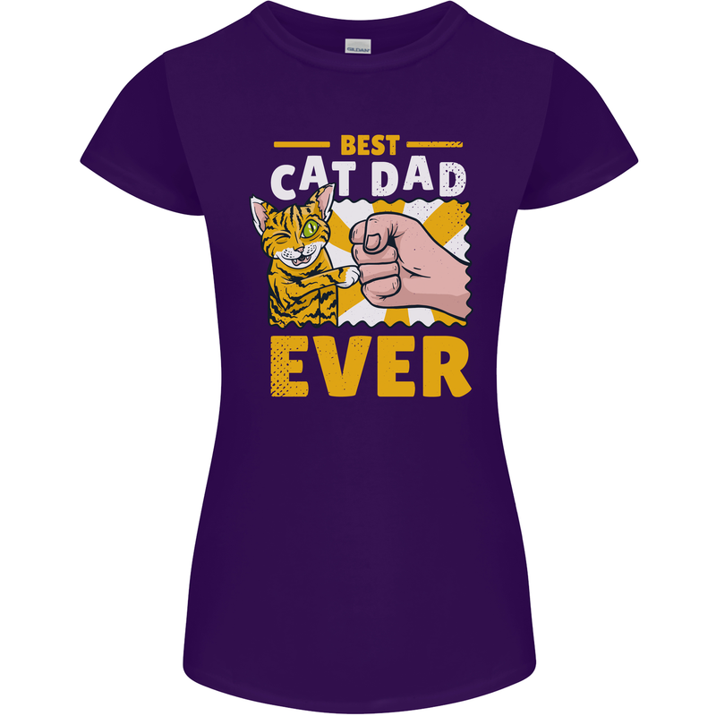 Best Cat Dad Ever Funny Fathers Day Womens Petite Cut T-Shirt Purple