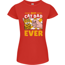 Best Cat Dad Ever Funny Fathers Day Womens Petite Cut T-Shirt Red