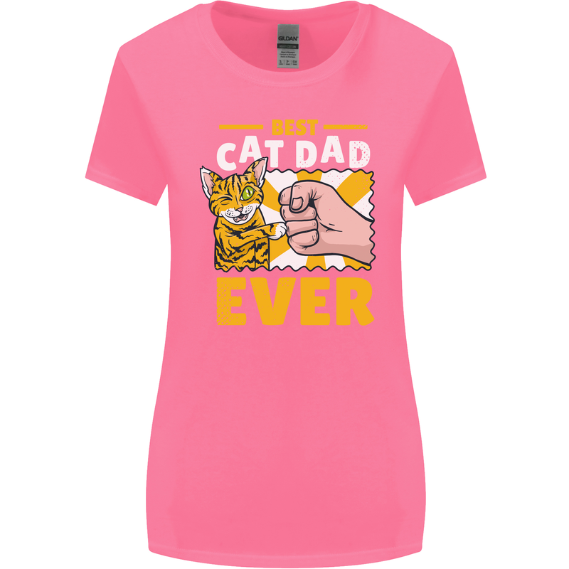 Best Cat Dad Ever Funny Fathers Day Womens Wider Cut T-Shirt Azalea