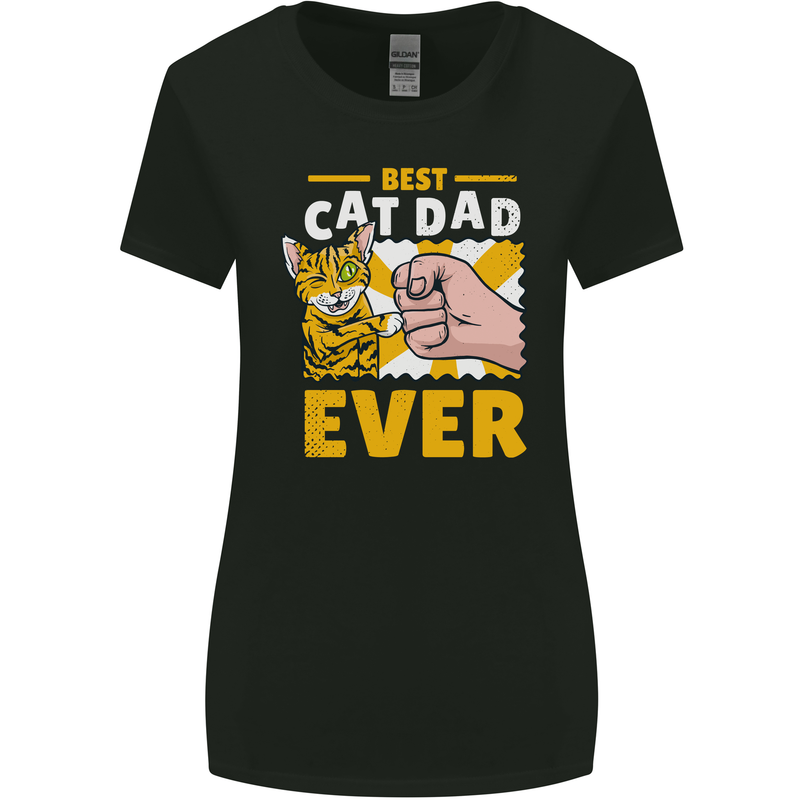 Best Cat Dad Ever Funny Fathers Day Womens Wider Cut T-Shirt Black