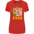 Best Cat Dad Ever Funny Fathers Day Womens Wider Cut T-Shirt Red