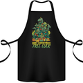 Best Christmas Tree Ever T-Rex Xmas Dinosaur Cotton Apron 100% Organic Black