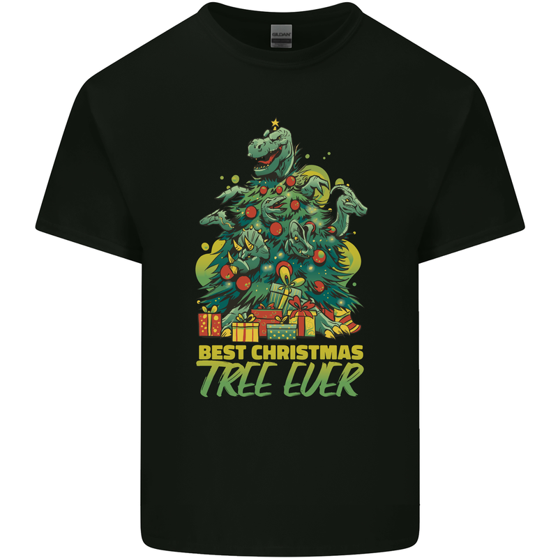 Best Christmas Tree Ever T-Rex Xmas Dinosaur Kids T-Shirt Childrens Black