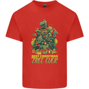 Best Christmas Tree Ever T-Rex Xmas Dinosaur Kids T-Shirt Childrens Red