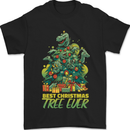Best Christmas Tree Ever T-Rex Xmas Dinosaur Mens T-Shirt 100% Cotton Black