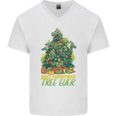 Best Christmas Tree Ever T-Rex Xmas Dinosaur Mens V-Neck Cotton T-Shirt White