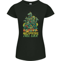 Best Christmas Tree Ever T-Rex Xmas Dinosaur Womens Petite Cut T-Shirt Black