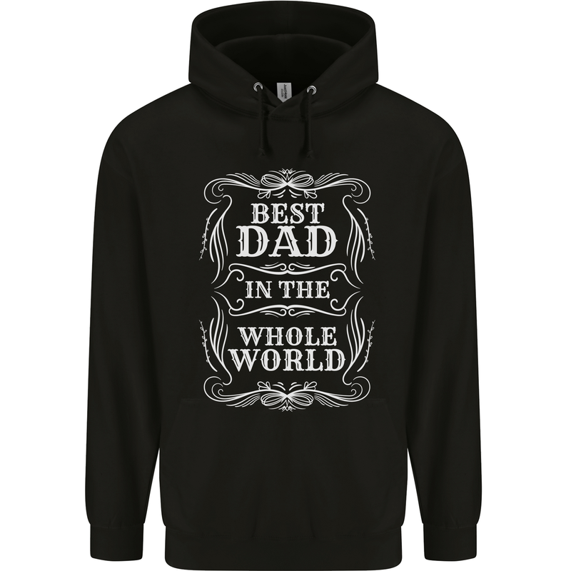 Best Dad in the Word Fathers Day Childrens Kids Hoodie Black