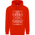 Best Dad in the Word Fathers Day Childrens Kids Hoodie Bright Red