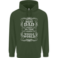 Best Dad in the Word Fathers Day Childrens Kids Hoodie Forest Green