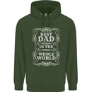 Best Dad in the Word Fathers Day Childrens Kids Hoodie Forest Green