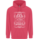 Best Dad in the Word Fathers Day Childrens Kids Hoodie Heliconia