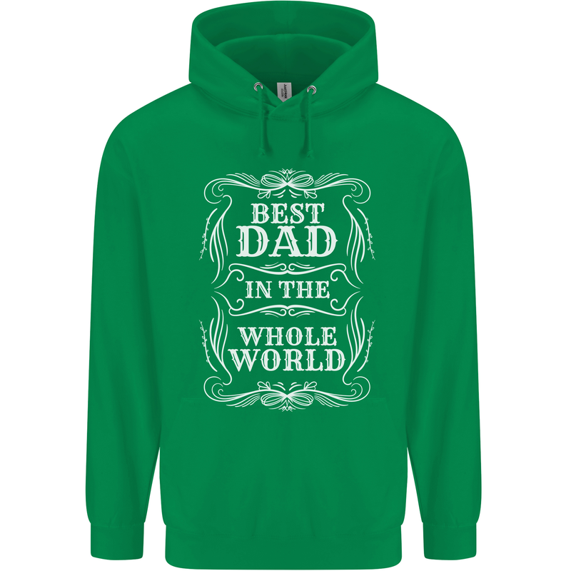 Best Dad in the Word Fathers Day Childrens Kids Hoodie Irish Green