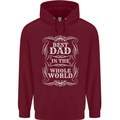Best Dad in the Word Fathers Day Childrens Kids Hoodie Maroon