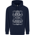 Best Dad in the Word Fathers Day Childrens Kids Hoodie Navy Blue