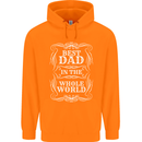 Best Dad in the Word Fathers Day Childrens Kids Hoodie Orange