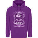 Best Dad in the Word Fathers Day Childrens Kids Hoodie Purple