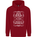 Best Dad in the Word Fathers Day Childrens Kids Hoodie Red