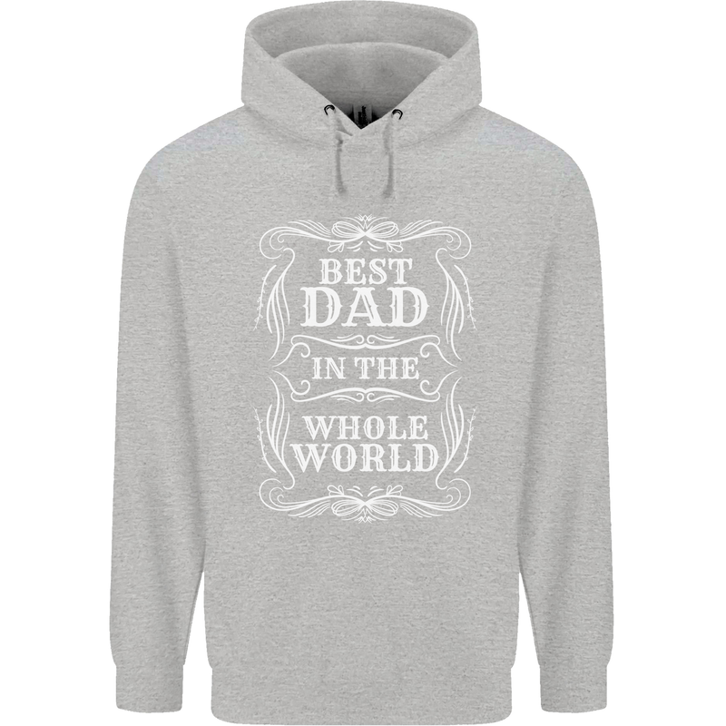 Best Dad in the Word Fathers Day Childrens Kids Hoodie Sports Grey