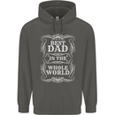 Best Dad in the Word Fathers Day Childrens Kids Hoodie Storm Grey